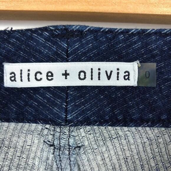 Alice + Olivia Skinny Zip Ankle Dark Wash Jeans  0 - Picture 15 of 16